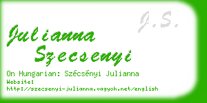 julianna szecsenyi business card