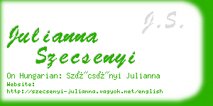 julianna szecsenyi business card
